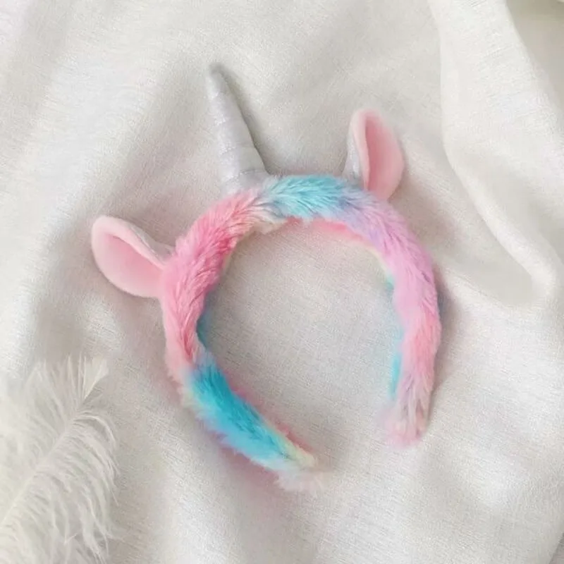 

Korean Young Girl Women Plush Fur Cute Animal Unicorn Headband Holiday Festival Party Fascinator Hair Accessories