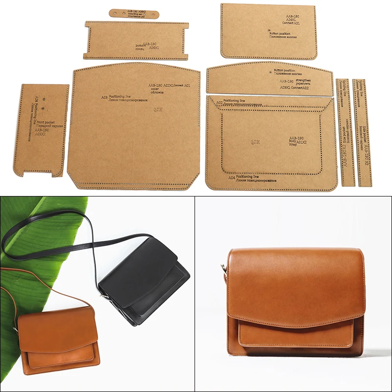 

1Set DIY Kraft Paper Template New Fashion Shoulder Bag Crossbody Bag Leather Craft Pattern DIY Stencil Sewing Pattern 25cm*18cm