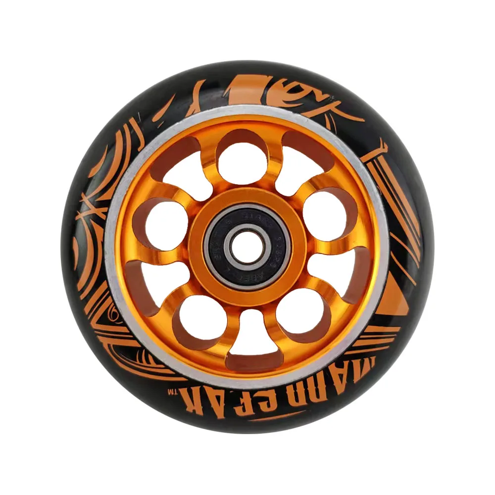 100mm Scooter Wheels Skateboard Wheelchair wheel Aluminium Alloy Steel Hub 2 pieces 88A High Elasticity Precision speed skating