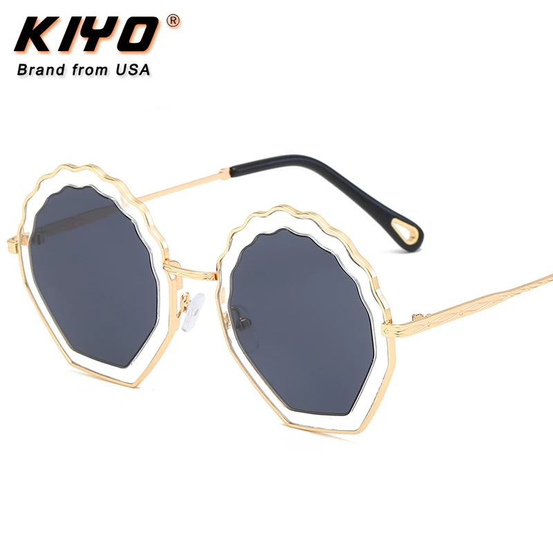 

KIYO Brand 2020 New Women Men Polygonal Sunglasses Metal Classic Sun Glasses High Quality UV400 Driving Eyewear 8931