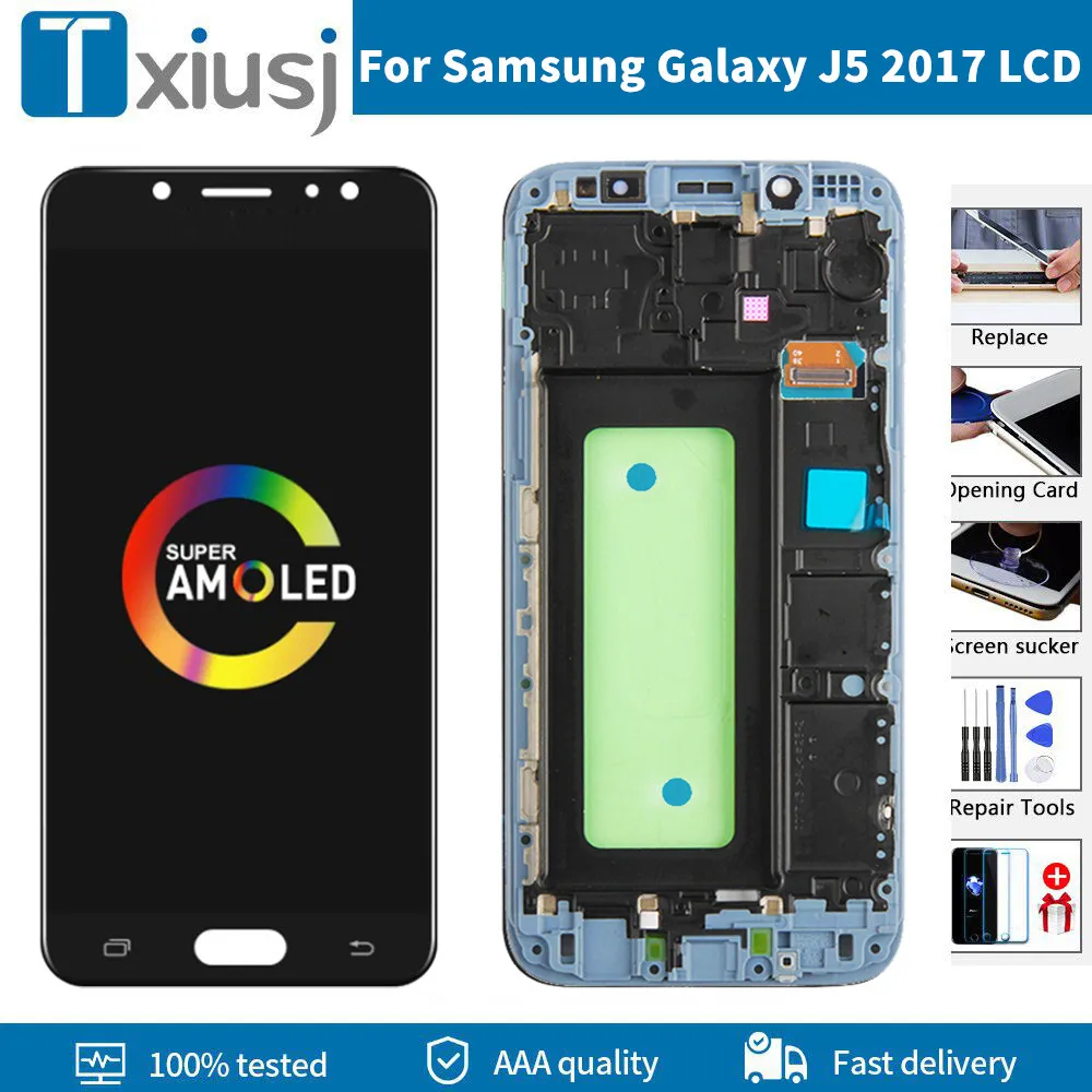 Layar sentuh Super AMOLED, layar sentuh Super AMOLED untuk Samsung Galaxy J5 2017 TFT LCD SM-J530F J530M