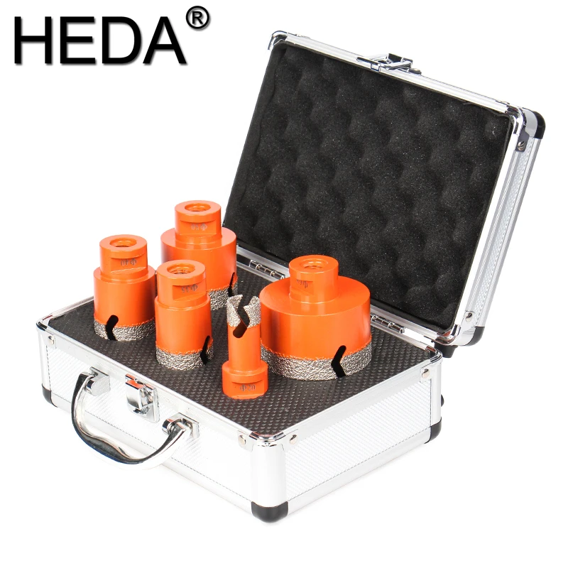 20/35/40/50/68mm 4-5Pcs/Set M14 Thread Shank Vacuum Brazed Diamond Core Drill Bits Hole Saw Kit For Cutting Marble Ceramic Tile