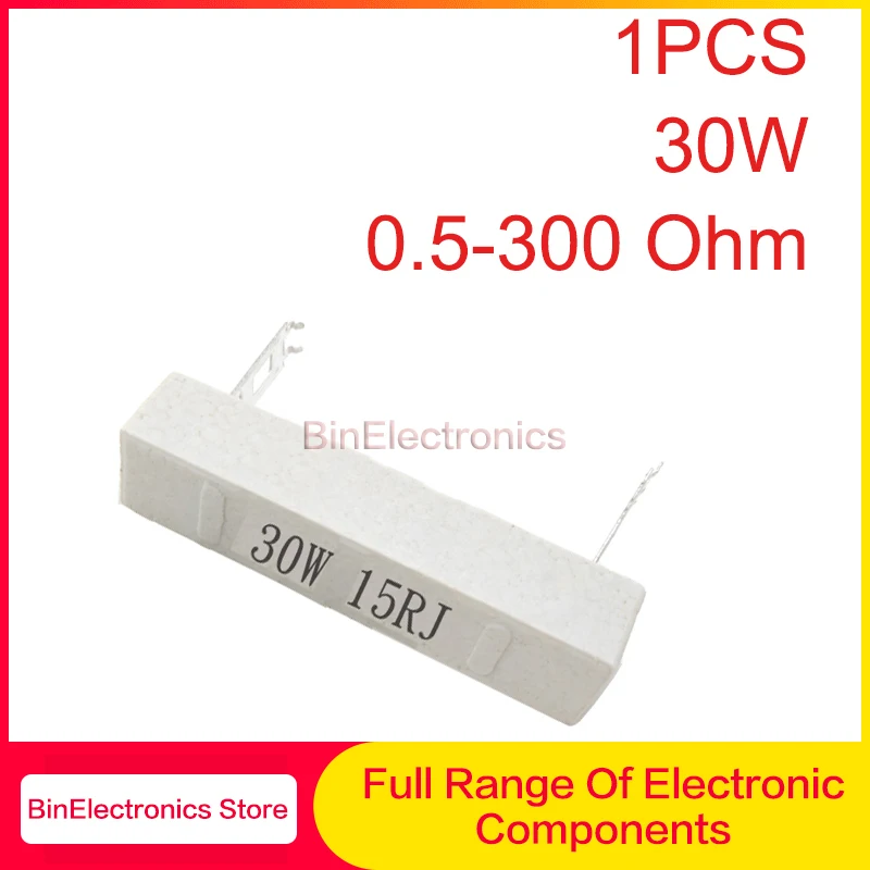 

30W 5% Cement Ceramic Resistor Resistance 0.5-300R 1.2 2 2.5 3 4 5 6 8 10 12 15 20 22 25 30 47 50 82 100 120 150 180 200 220 Ohm