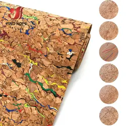 20*30cm Natural Cork Wood Faux Leather Fabric Printed Colored For Handmade Bow Craft Bag Shoes Sheet DIY Material