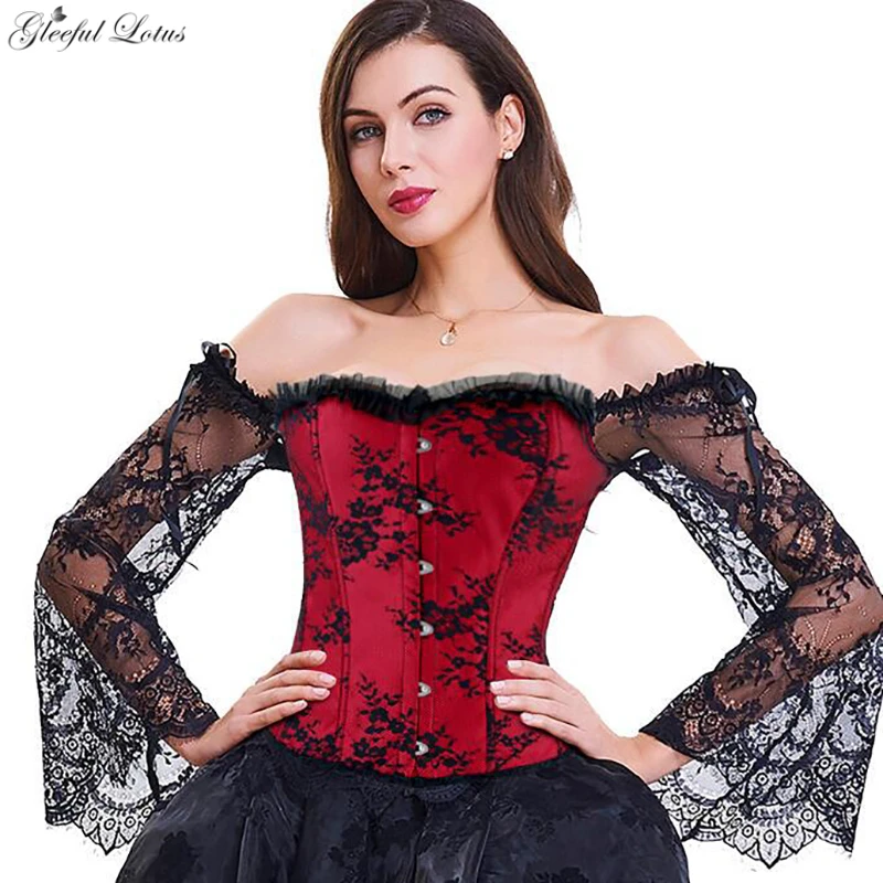 

Gothic Blouse Corset Top Sexy Steampunk Bustier Corset Lace Corselet Overbust 6xl Plus Size Reducing Shapers Women Waistcoat