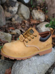 Chaussures en cuir véritable pour hommes, confortables, décontractées, respirantes, antidérapantes, à lacets