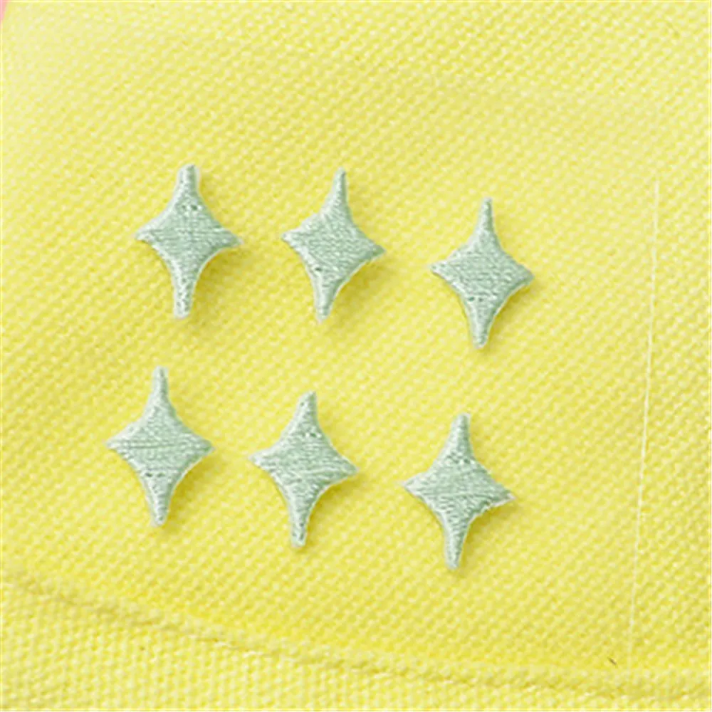 MAXSIN FUN 6 Pc/Set High Quality Embroidered Colorful Four-Angle Star Patch Iron On Clothes Dress Jacket Garment Appliques DIY