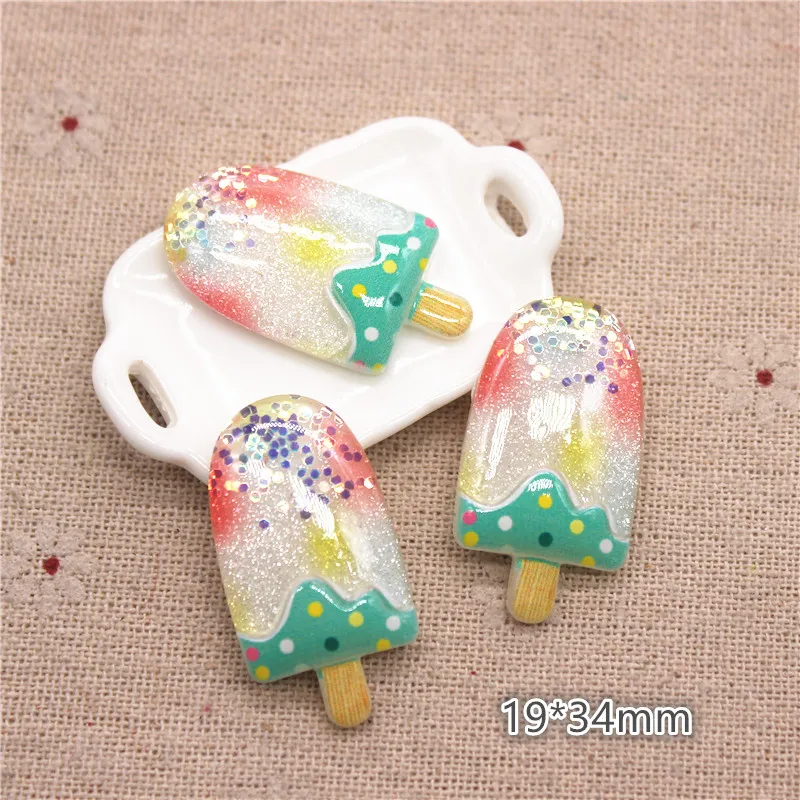 10pcs Kawaii Ins Style Resin Bling  Candy/Lollipop/Ice cream/Watermelon Cabochon DIY Home Craft Decoration Accessories