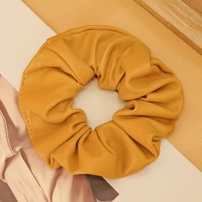 New Fashion Retro Leather Solid Color Fat Intestine Hair Tie