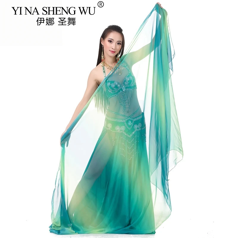 Belly Dance Veil Chiffon Veils Silk-like Bollywood Stage Performance Dancing Scarf Shawl 250cm*120cm Dance Accessories Veils