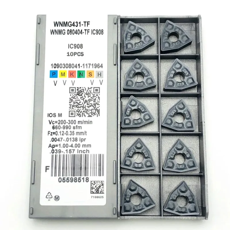 WNMG080404 TF IC907 908 WNMG431 tornitura Esterna strumento inserto In Metallo Duro Tornio parti di utensili di Tornitura inserto WNMG 080404 utensili di Tornitura