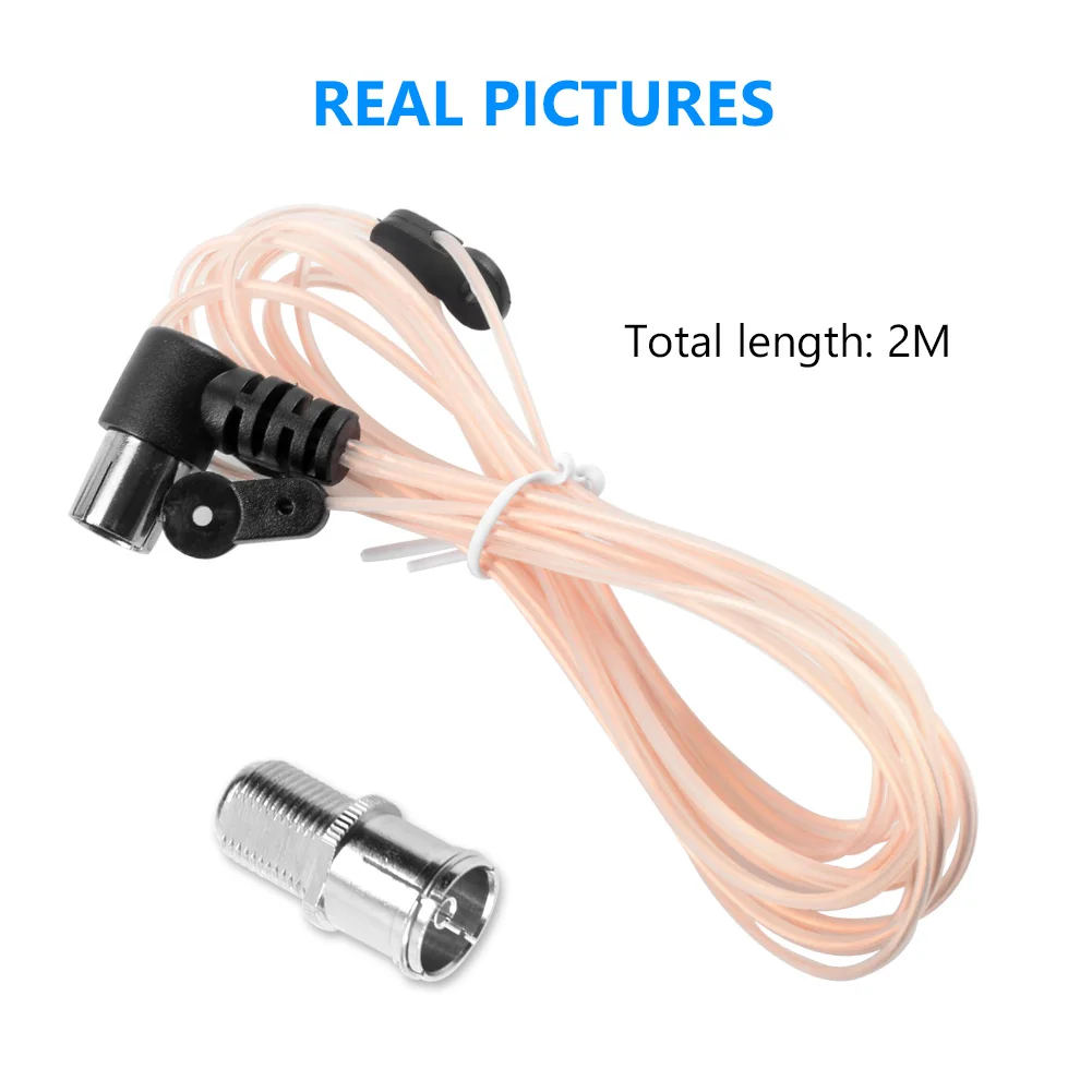 6.56ft Indoor FM Radio Dipole Antenna T Type 75 Ohm Cable With PAL Female Jack for Yamaha, JVC, Sherwood, Pioneer, Denon