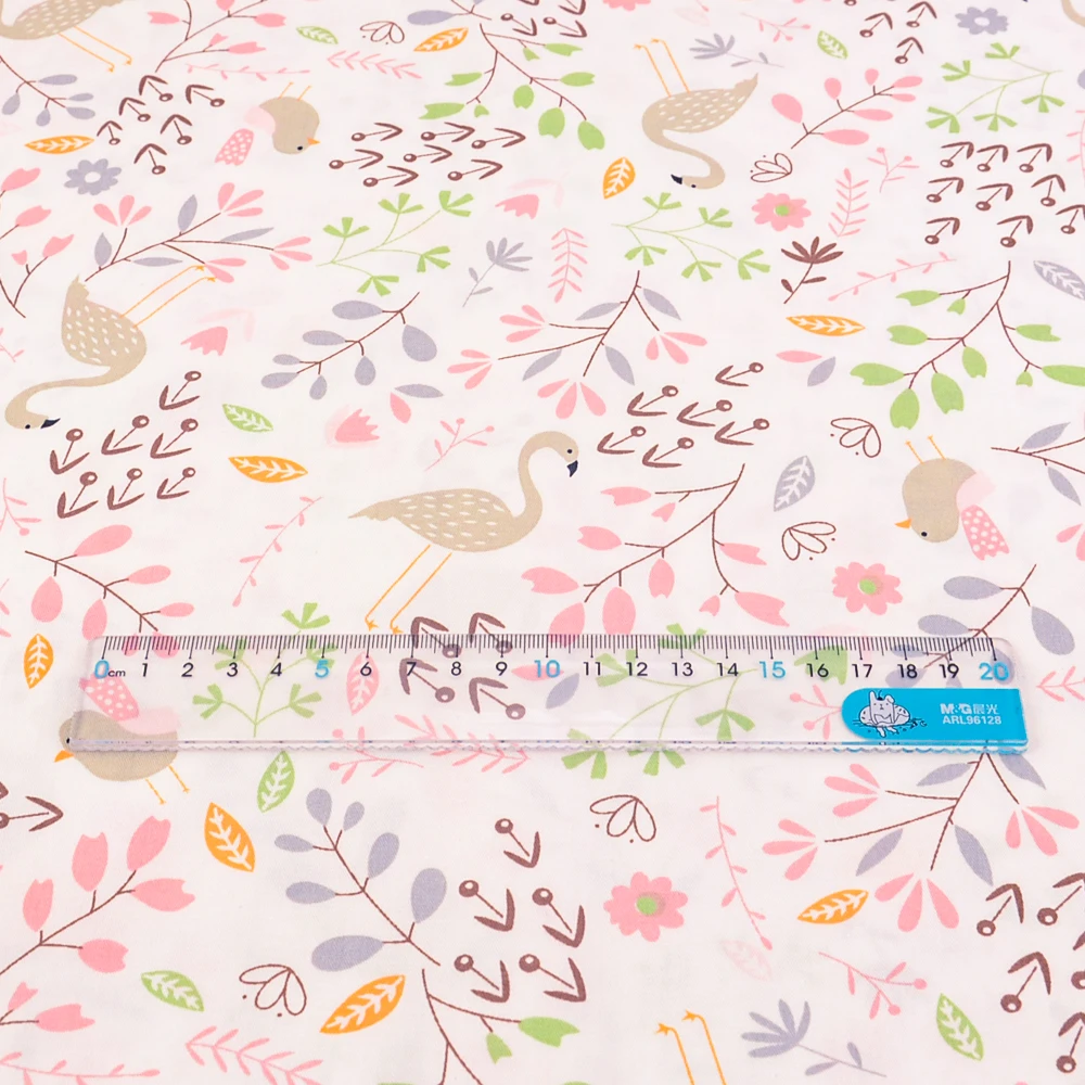 Teramila Cute Flamingo Owls Cotton Cloth Quilting for Sewing Handmade Crafts Bedding Decoration Home Textile Patchwork Fabric