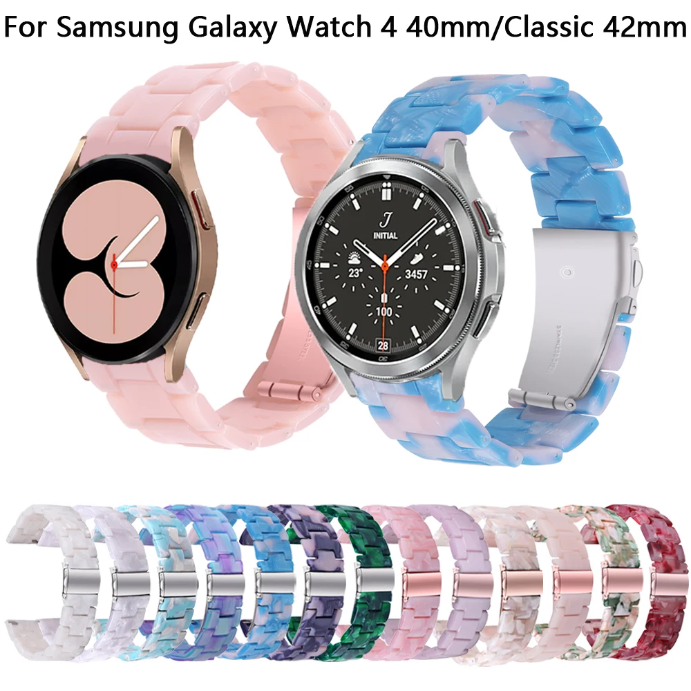 Pulseira de substituição para samsung galaxy, 20mm, para relógio galaxy 4, 40mm, 44mm, clássica, 42mm, 46mm, pulseira de resina
