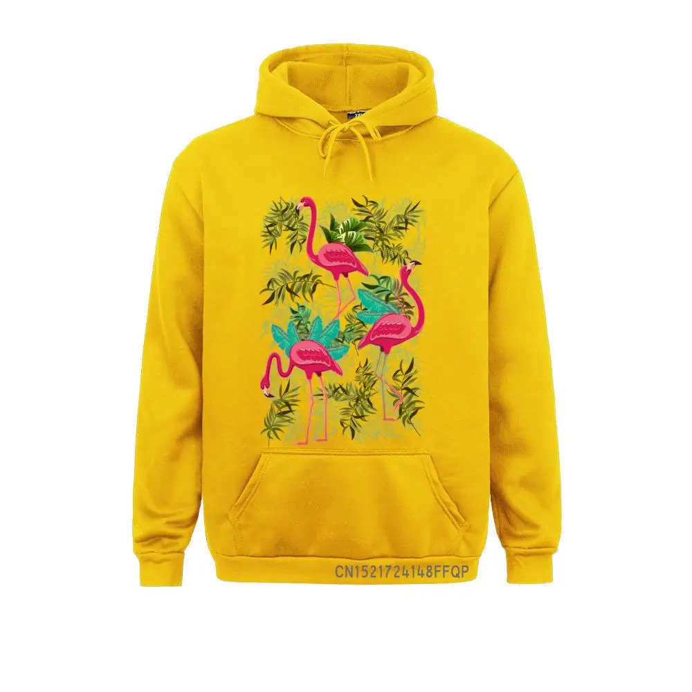 Pink Flamingos Print Sweatshirt Fashion Fitness Cool Pocket Exotic Birds Men's Pullover Harajuku Hoodies Men Clothing