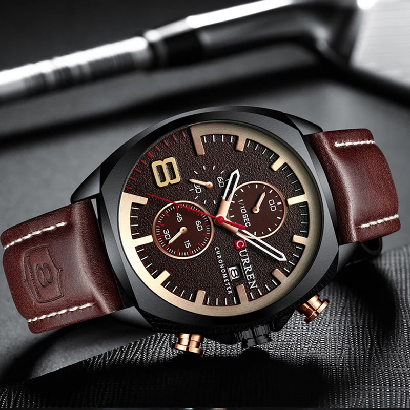 CURREN Men Watch Luxury Wristwatch Quartz Wristwatches Fashion Leather Punk Style Mens Watches Relogio Masculino