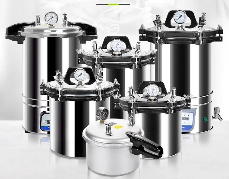 12/18L Portable Stainless Steel Sterilization Pot 220V Pressure Steam Sterilizer Coal and electricity for surgical medical