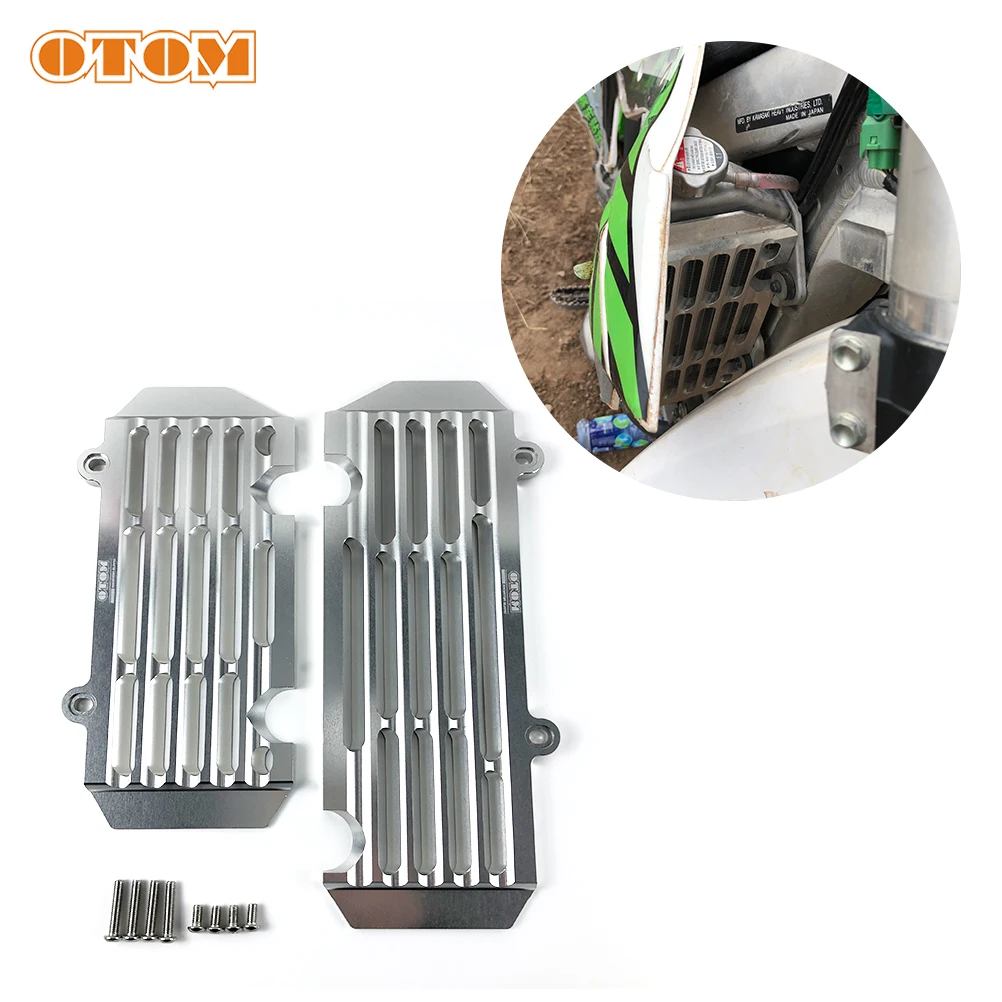 OTOM Motorcycle Radiator Guard Grill Cover Protector Grille CNC Aluminum Protection For KAWASAKI KX250F KX250 KLX300R 39061-0722