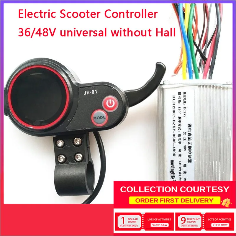 

Electric Scooter Acceleration Instrument Controller 36v 48v Governor No Hall Universal Screen Switch