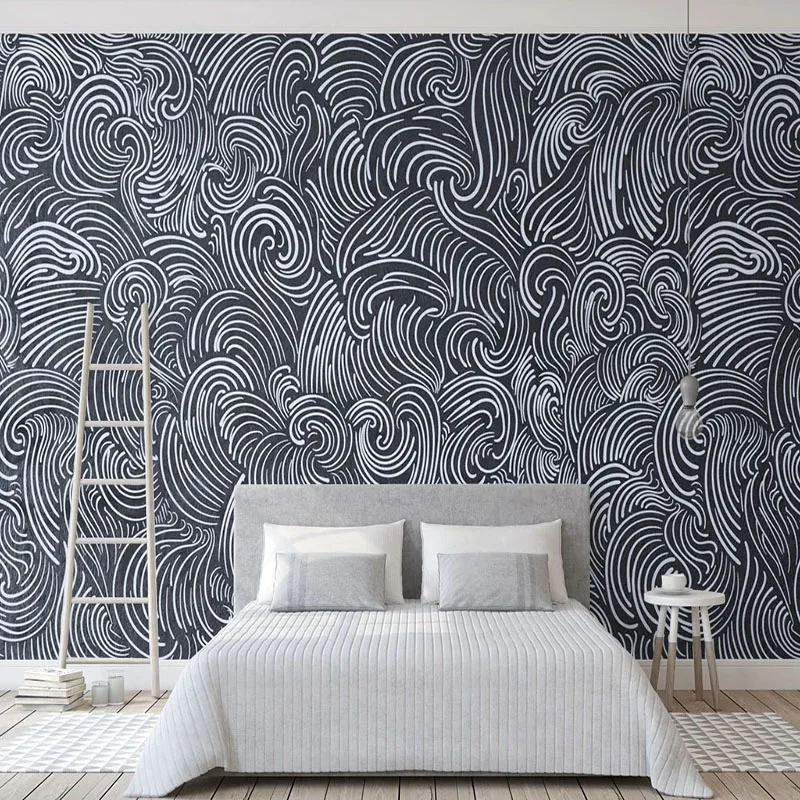 Custom Mural Wallpaper 3D Abstract Lines Retro Art Wall Painting Living Room Home Decor TV Sofa Bedroom Papel De Parede Fresco