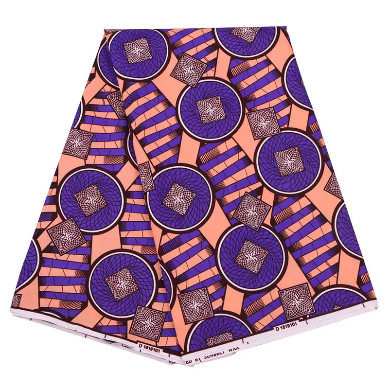 

New Wax Fabric 2019 Fashion African Ankara Real Veritable Wax Pink And Purple Printed Fabric