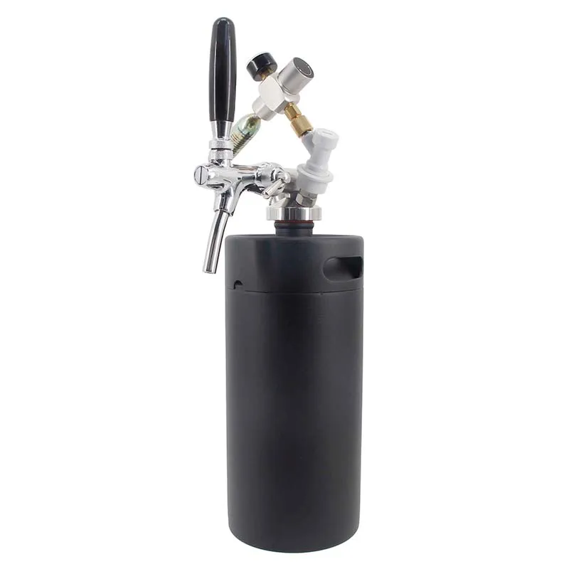 Ball Lock Stainless Mini Keg Beer Spear with EU Flow Control Beer Faucet Include 30cm Silicone Hose