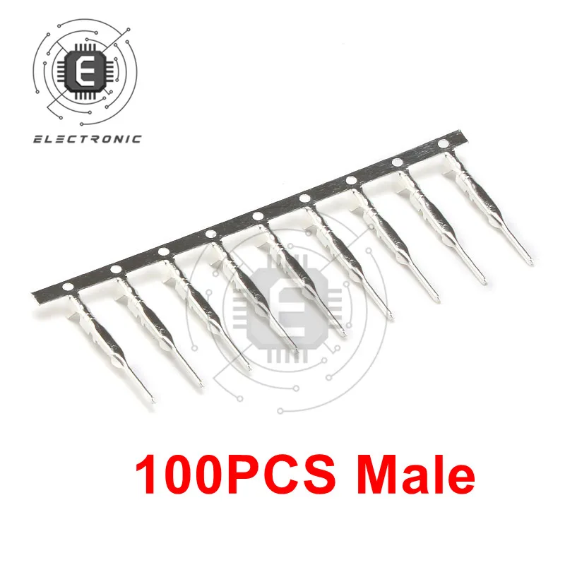 100pcs Male/Female Dupont Reed Dupont Jumper Wire Dupont languette Connector Metal  Terminal Pins Crimp