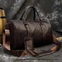 Luxury Genuine Leather Travel Bag for Men Women #2