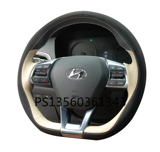 Suitable for Hyundai Elantra Mistra Ix35 Tucson Vrena Ix25 Lafesta hand-stitched leather steering wheel cover