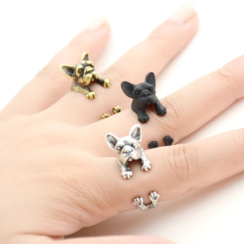 Retro Boho Pug&Boxer&Dachshund Dog Ring Men Punk Bulldog Anel Masculino Couple Rings For Women Jewelry Gifts For Pet Lovers Gift