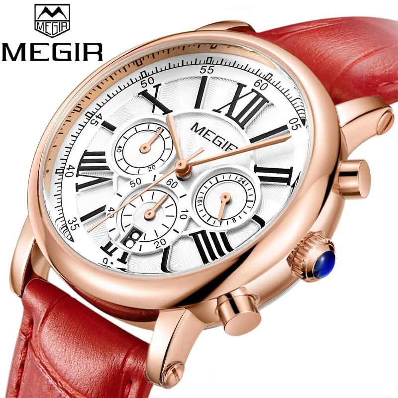 MEGIR-reloj de cuarzo deportivo para mujer, cronógrafo Original de marca superior, de lujo, para amantes