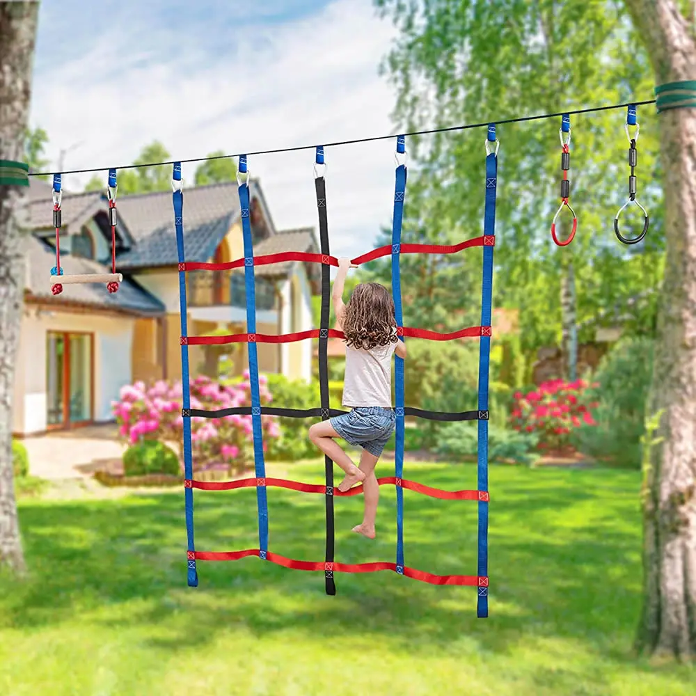 Mesh Polyester Climbing Cargo Net Children's Rope Ladder Outdoor Tree House Gym Playground Obstacle Training Props