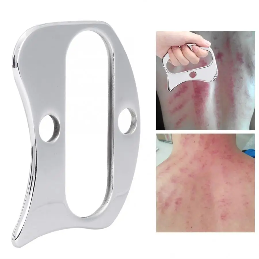 

Handed Stainless Steel Scraping Board Body Scrapper Plate for Release Pain Relief Gua Sha Tools Body Massager Gouache Scraper
