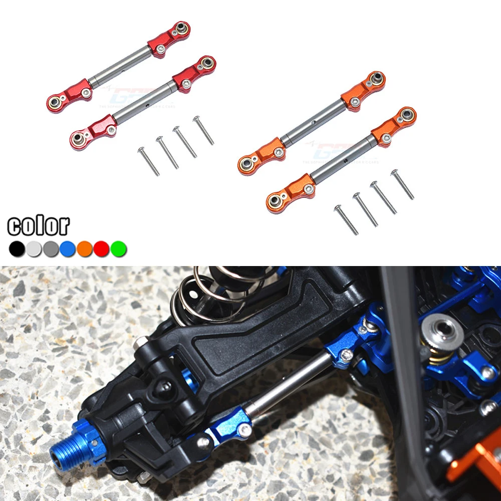 GPM for 1/10 MAXX 89076-4 Monster TRUCK metal wave feet + front and Rear adjustable stainless steel front steering tie rod #8948