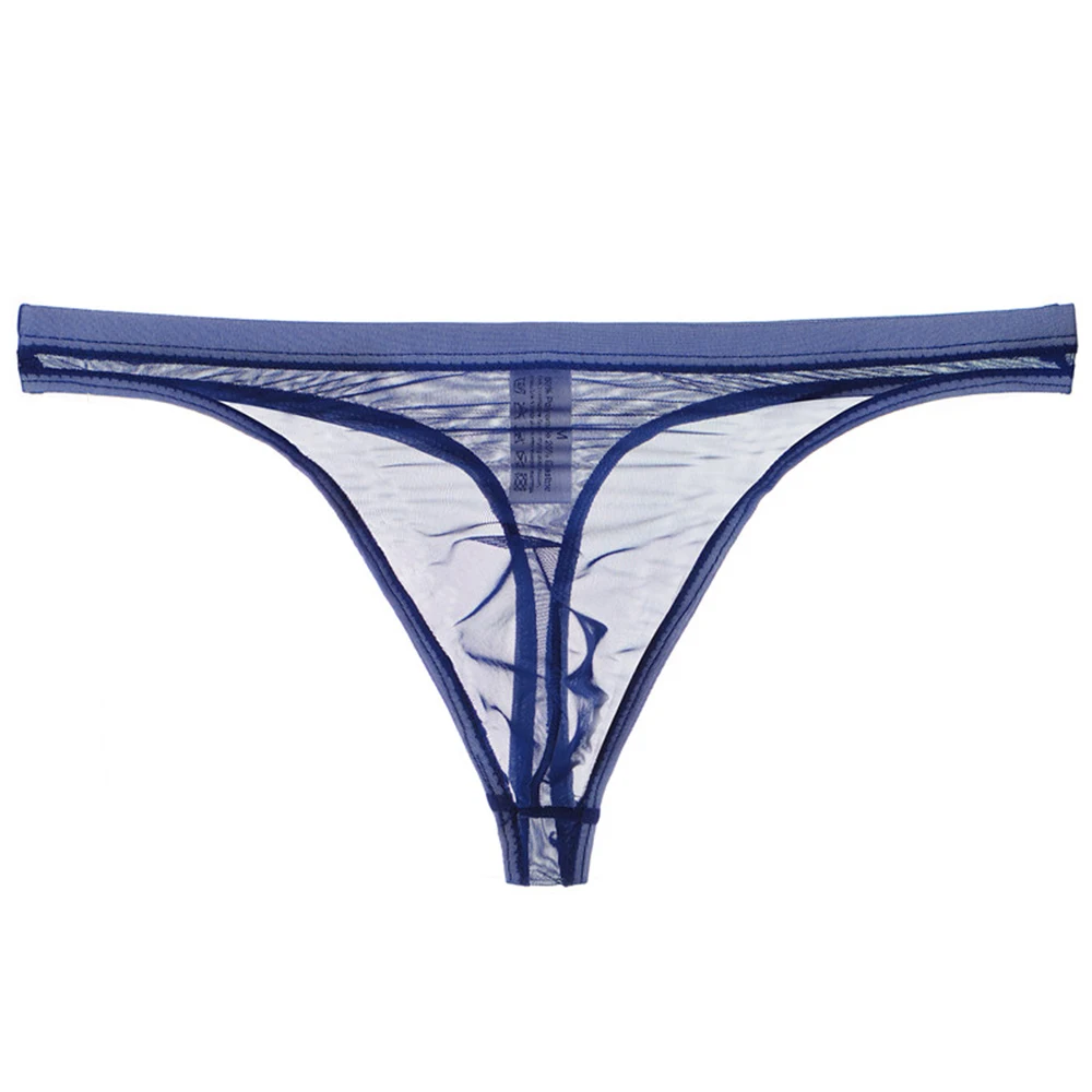 Ropa interior Sexy transpirable para hombre, Tanga de encaje con parte trasera en T, lencería transparente de alta calidad, bragas fetiche Tang