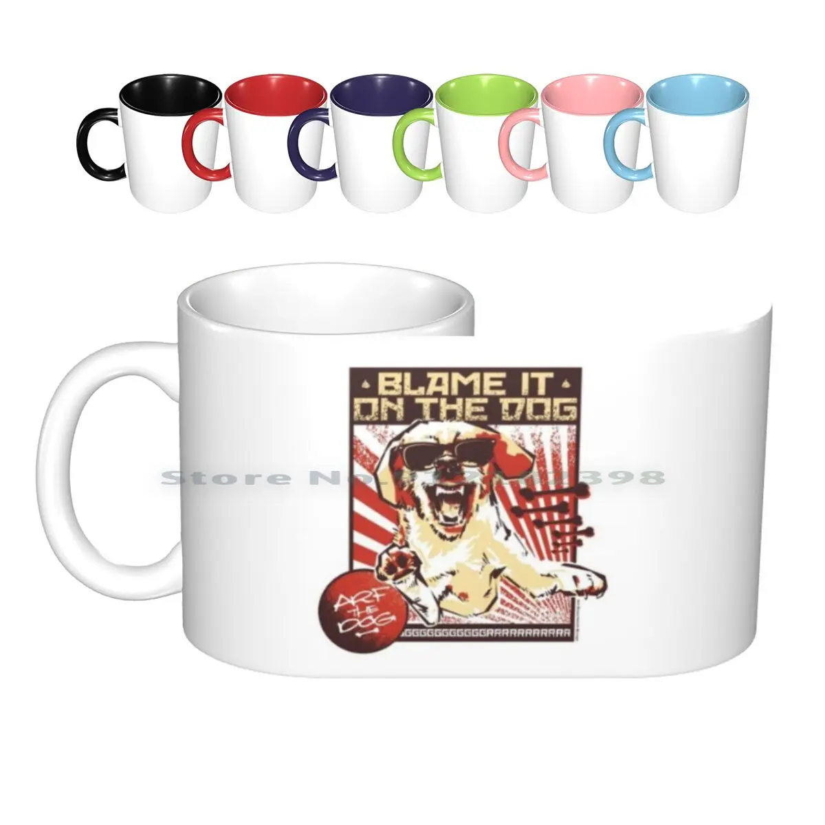 Blame It On The Dog , Band Graphic Ceramic Mugs Coffee Cups Milk Tea Mug Blame It On The Dog Band Arf The Dog Dog Sunglasses