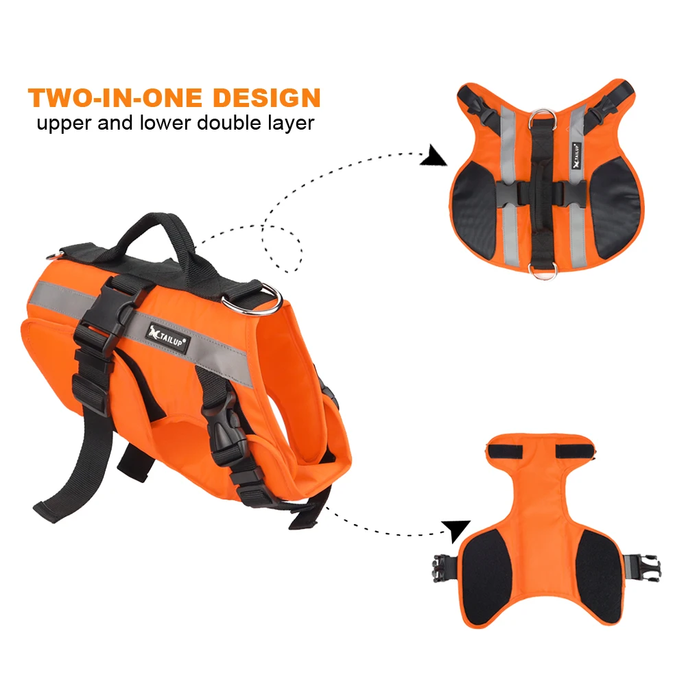 Dog Life Jacket Vests Outdoor Safety Clothes Big Dog Swimming Preserver Rescue Pet Life Vest Harness for Small Medium Large Dogs