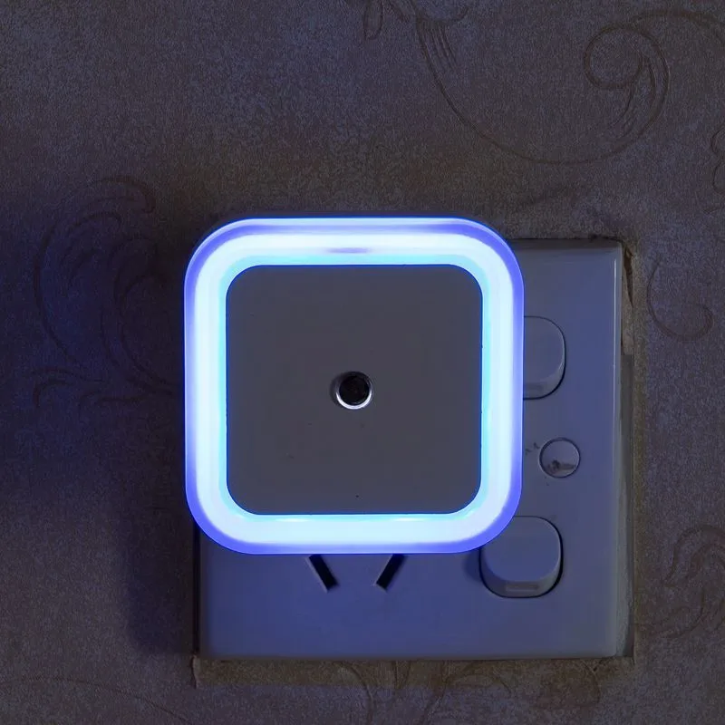 Draadloze sensor LED-nachtlampje EU US Plug Mini vierkante nachtverlichting voor baby kinderen woonkamer slaapkamer gang verlichting lamp