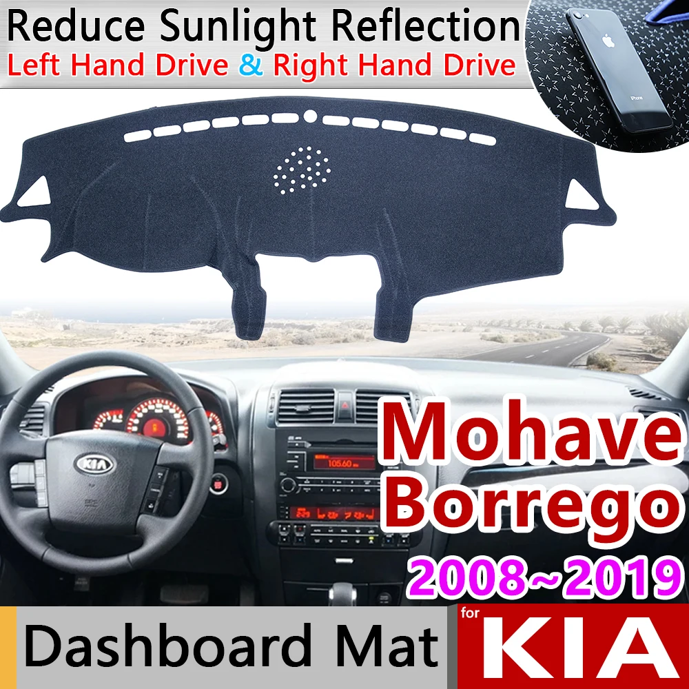 for KIA Mohave Borrego 2008~2019 Anti-Slip Mat Dashboard Cover Pad Sunshade Dashmat Carpet Car Accessories 2010 2014 2015 2018