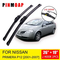 For  Nissan Primera P12 2001 2002 2003 2004 2005 2006 2007 Front Windscreen Wiper Blades Cutter Car Accessories U J Type