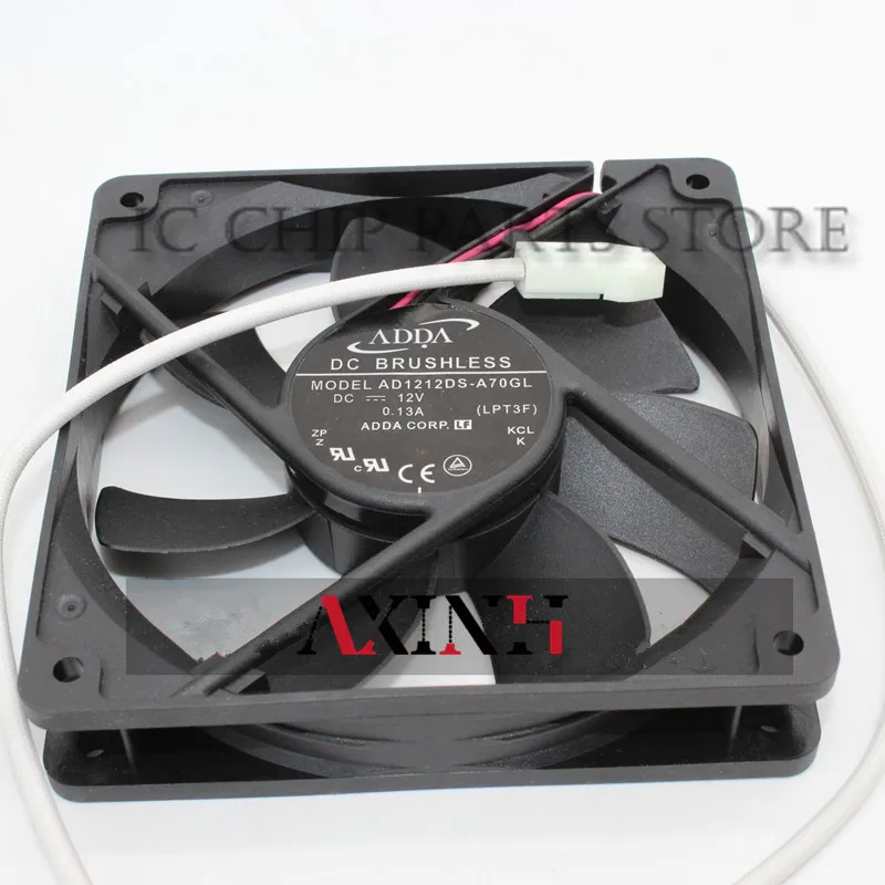 ใหม่ ADDA AD1212DS-A70GL DC12V 0.13A 120*120*25มม.12ซม.ADDA 12025คอมพิวเตอร์ Chassis Cooling Fan