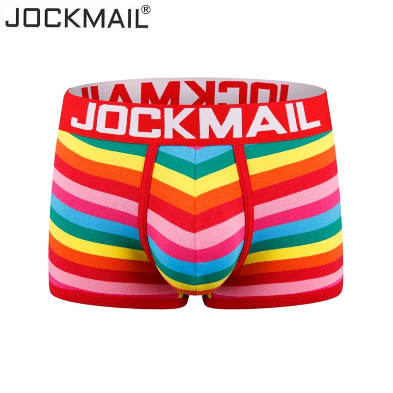 jockmail boxer Sexy underwear men boxer Rainbow Mens Bodysuit Trunks Pants Breathable underpants Pouch gay underwear hot pants