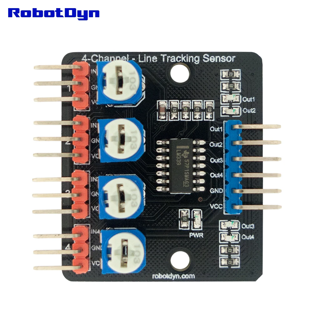 Line tracking Sensor, 4-channel competable with Arduino IDE for DIY Electronics