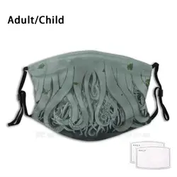 Mask For Upcoming Cthulhu Apocalypse Print Washable Filter Anti Dust Mouth Mask Cthulhu Lovecraft Monster Horror Sci Fi Science