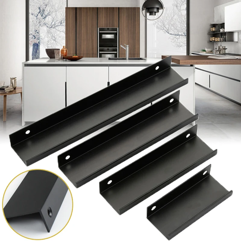 Black Aluminium Alloy Barn Wood Sliding Entry Doors Invisible Hidden Handles For Interior Door Knobs And Door Handle Black