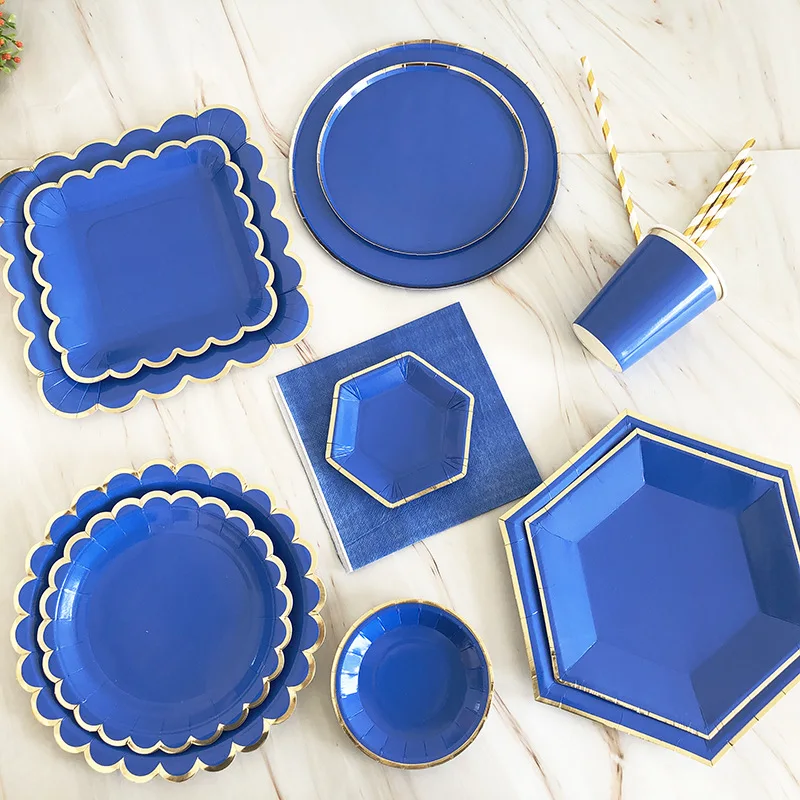 4inch Mini Plate Party Disposable Tableware Solid color Paper Plates Birthday Party Wedding Cake Decor Supplies Small Plates