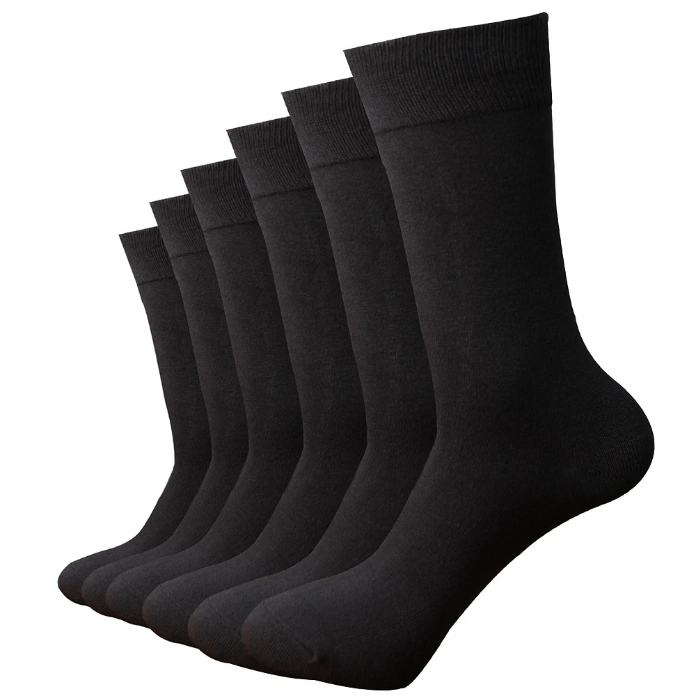 Match-Up  6 Pack Soft Mens  Bamboo Crew Socks Smell Control Cushioned Dress Casual Socks  7 Colors