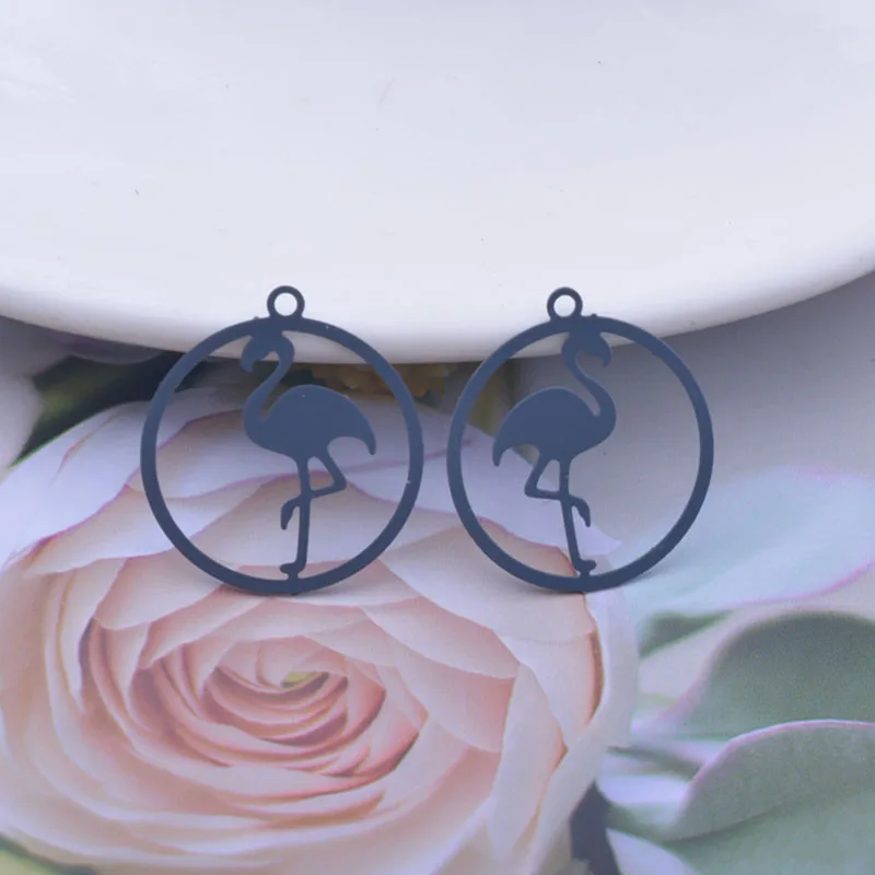 50 Stück AC12510 20*22mm Flamingo-Anhänger DIY Ohrringe Schmuckzubehör – Detail 4