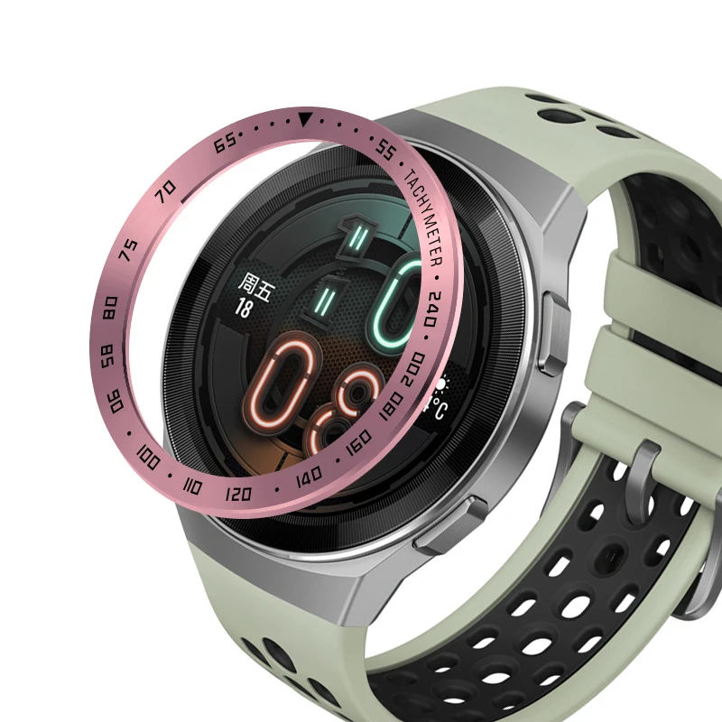 For Huawei Watch GT 2e Metal Bezel Ring Frame Case Film Glass Screen Protector Cover For Huawei Watch GT2e Stainless Steel Bezel