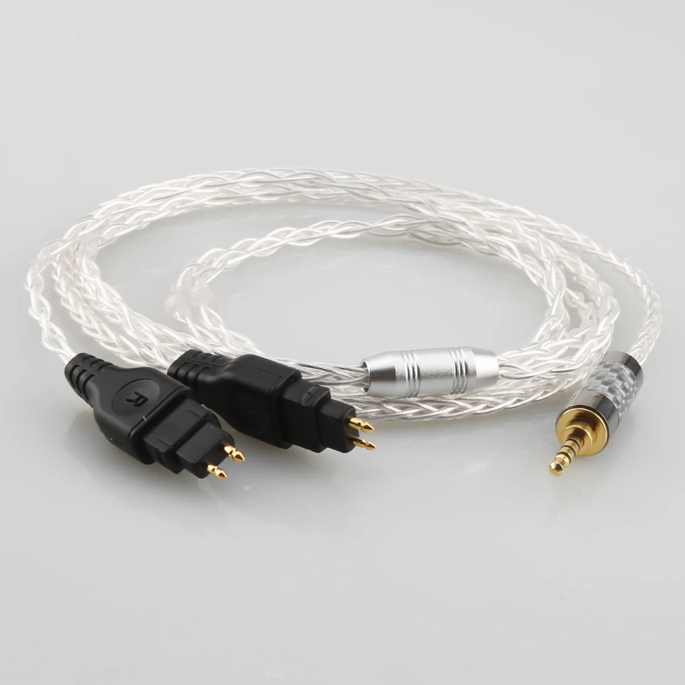 Nowy 3.5mm 2.5mm XLR 4.4mm 8 rdzeń posrebrzane kabel do słuchawek OCC dla Sennheiser HD580 HD600 HD650 HDxxx HD660S HD58x HD6xx